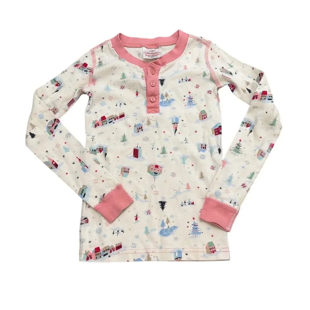 Hanna Andersson Christmas House holiday print pajama set size 8